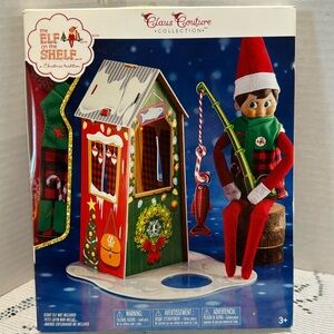 Elf on the Shelf Frosted Fishing Hut + Fishing Vest, Fishing Pole, Hook & Fish
